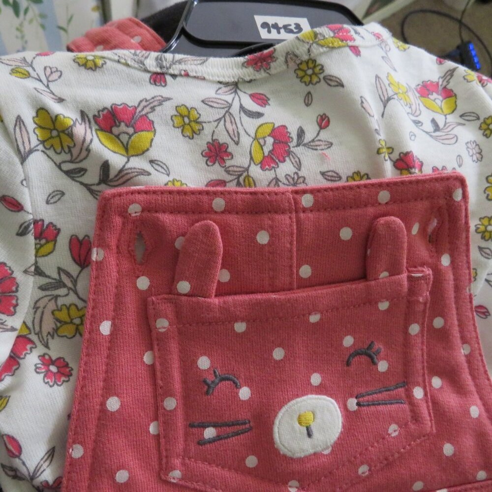 Baby Bunny Rabbit knit top & overalls w front pocket 2pc Carters Easter - Picture 3 of 12
